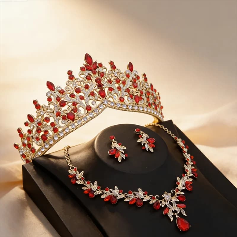 Bridal Jewelry Sets for WomenTiaras and Necklace Earrings Sets for Wedding Dress Party Birthday Costume Accessories