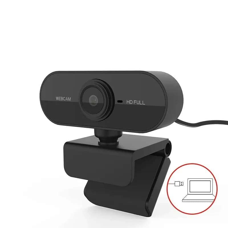 Webcam with Microphone, USB Computer Camera for Video Calls, Zoom, Teams, Streaming, Plug and Play for PC, Mac