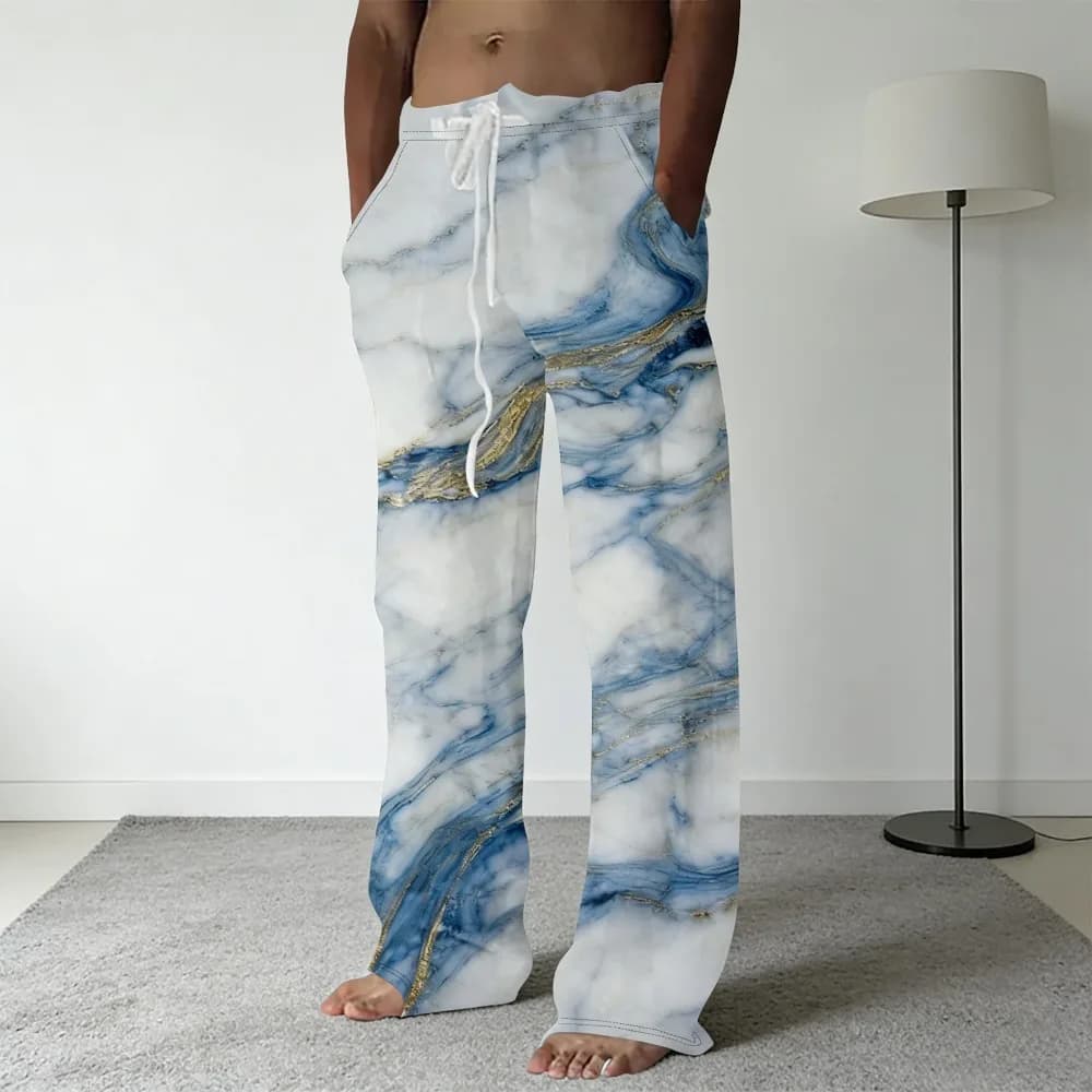 Men's Tie-Dye Wide Leg Lounge Pants