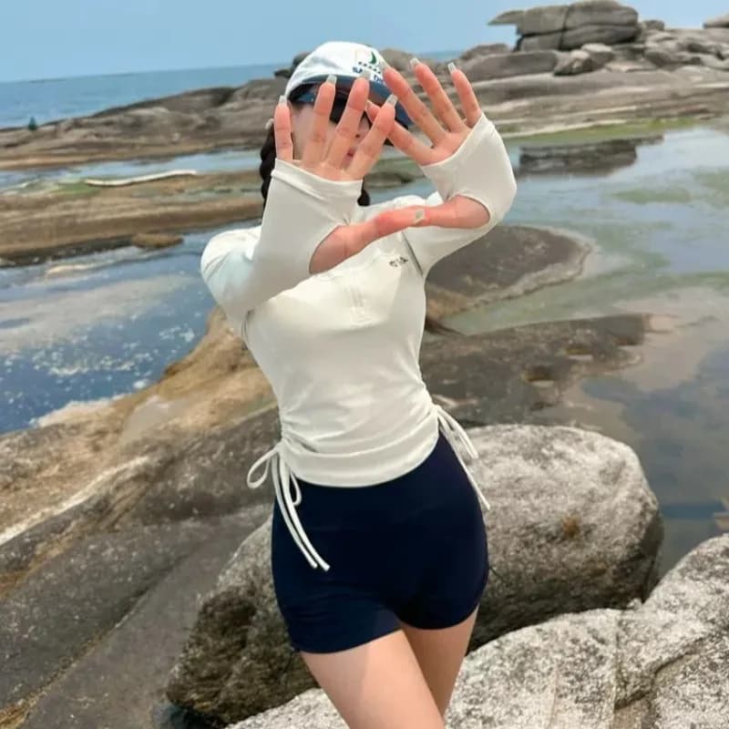 Women's Long Sleeve Swimwear Two-Piece Set