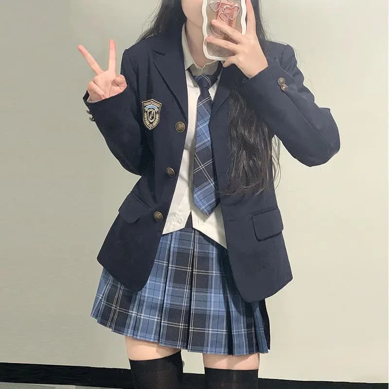 Female Student School Uniform Jacket Set
