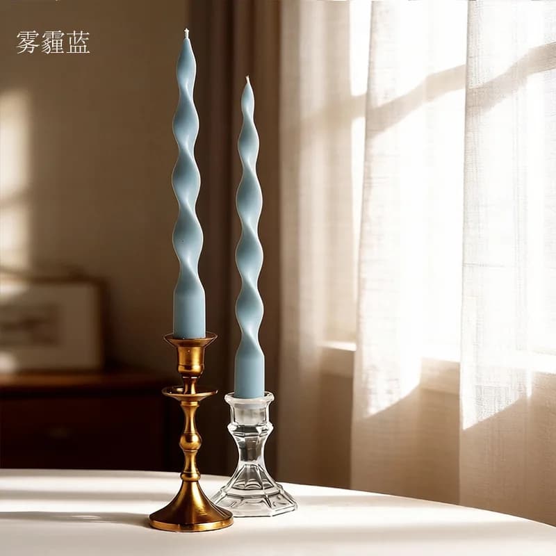 Spiral Twisted Taper Candles Pair