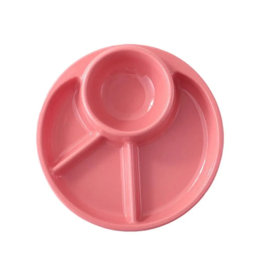 Round Divided Dinner Plate with 4 Compartments