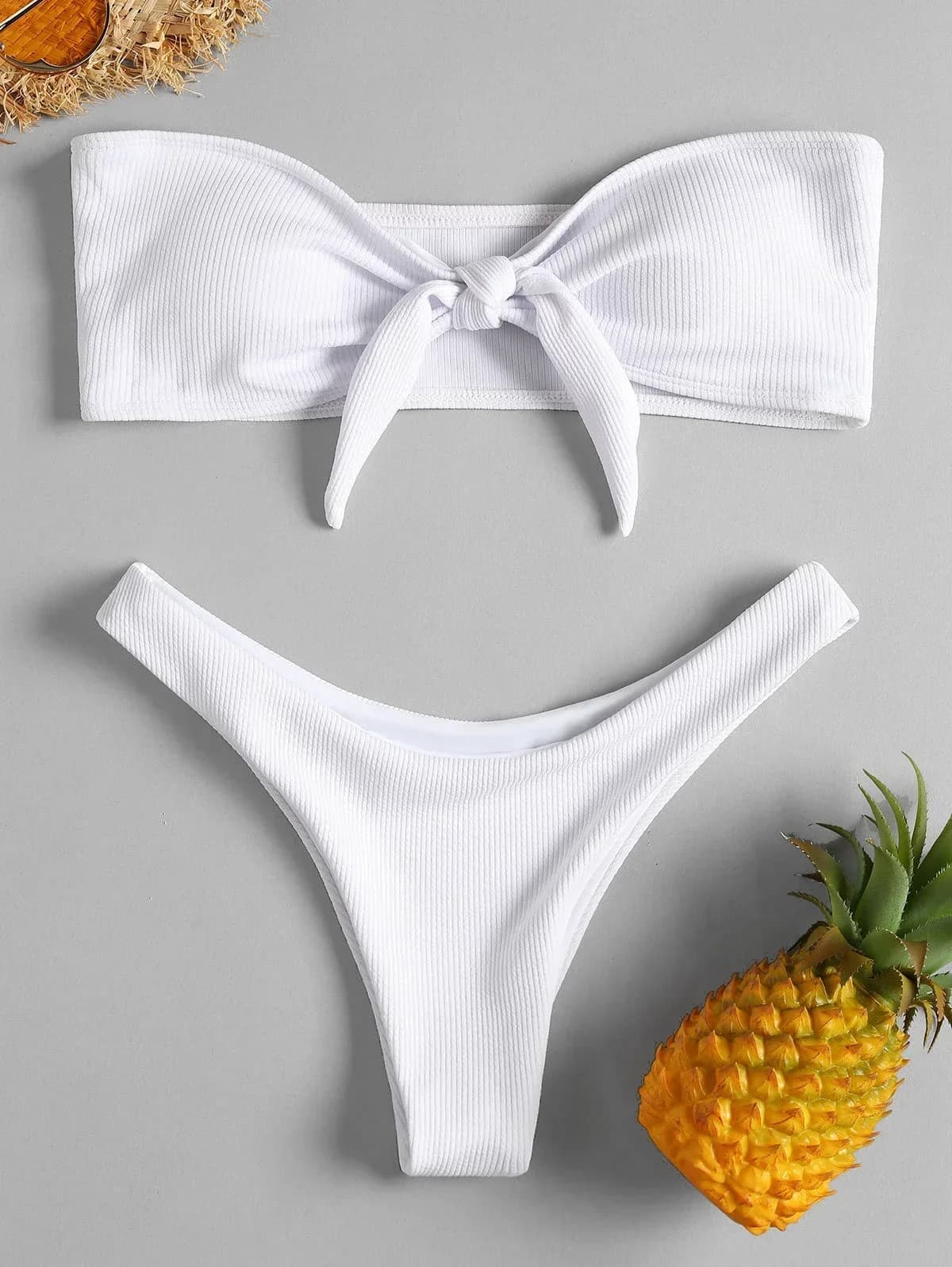 Women's Low-Waisted Red Thong Bikini Bottom