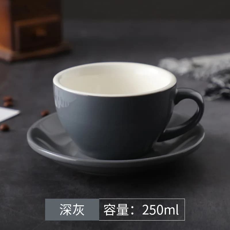 250ml Thickened Cup Large Capacity Creative Latte Art Cup Retro Colored Coffee Cup Afternoon Tea Dessert Tea Mug Home Decoration