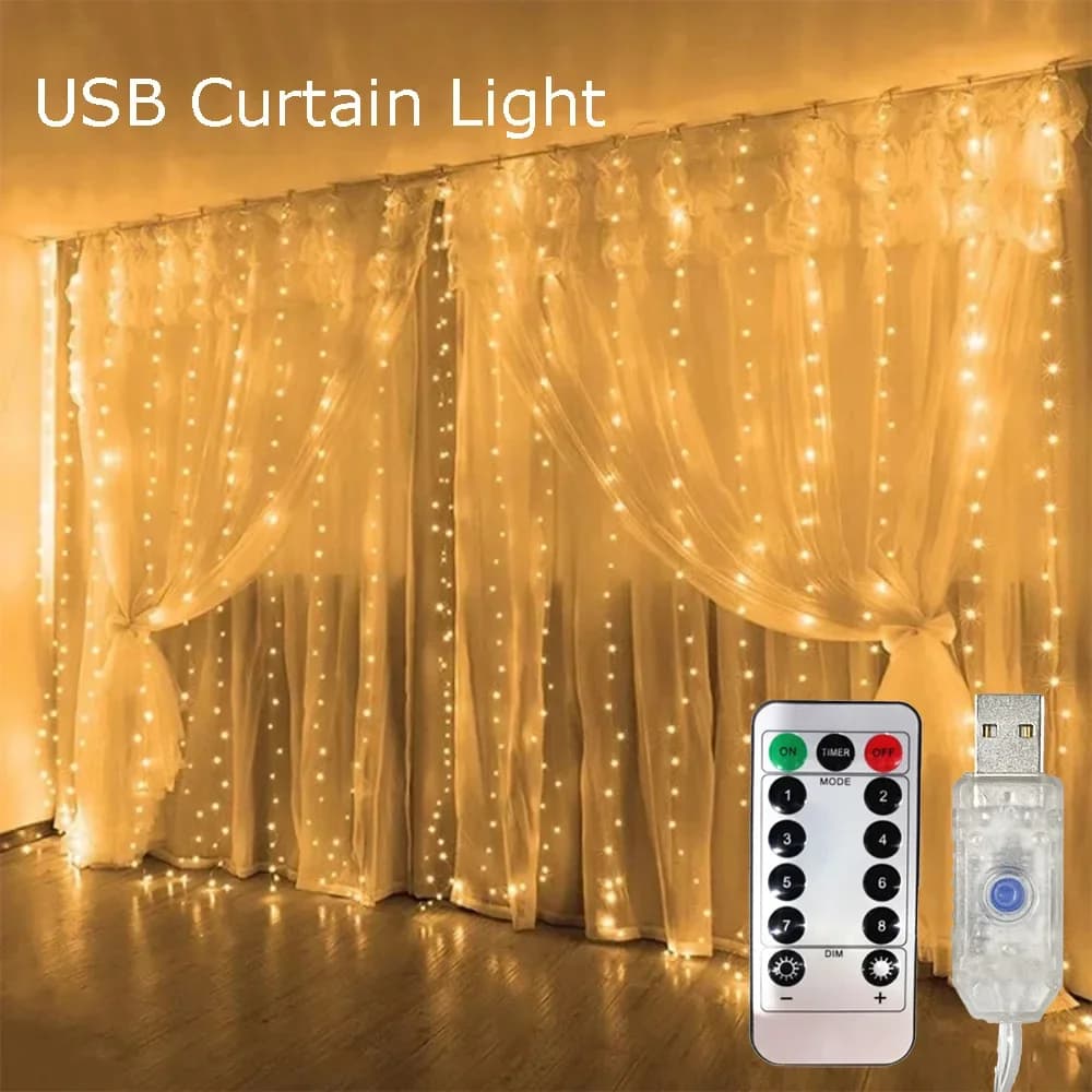 LED Fairy String Curtain Lights 3m/6m