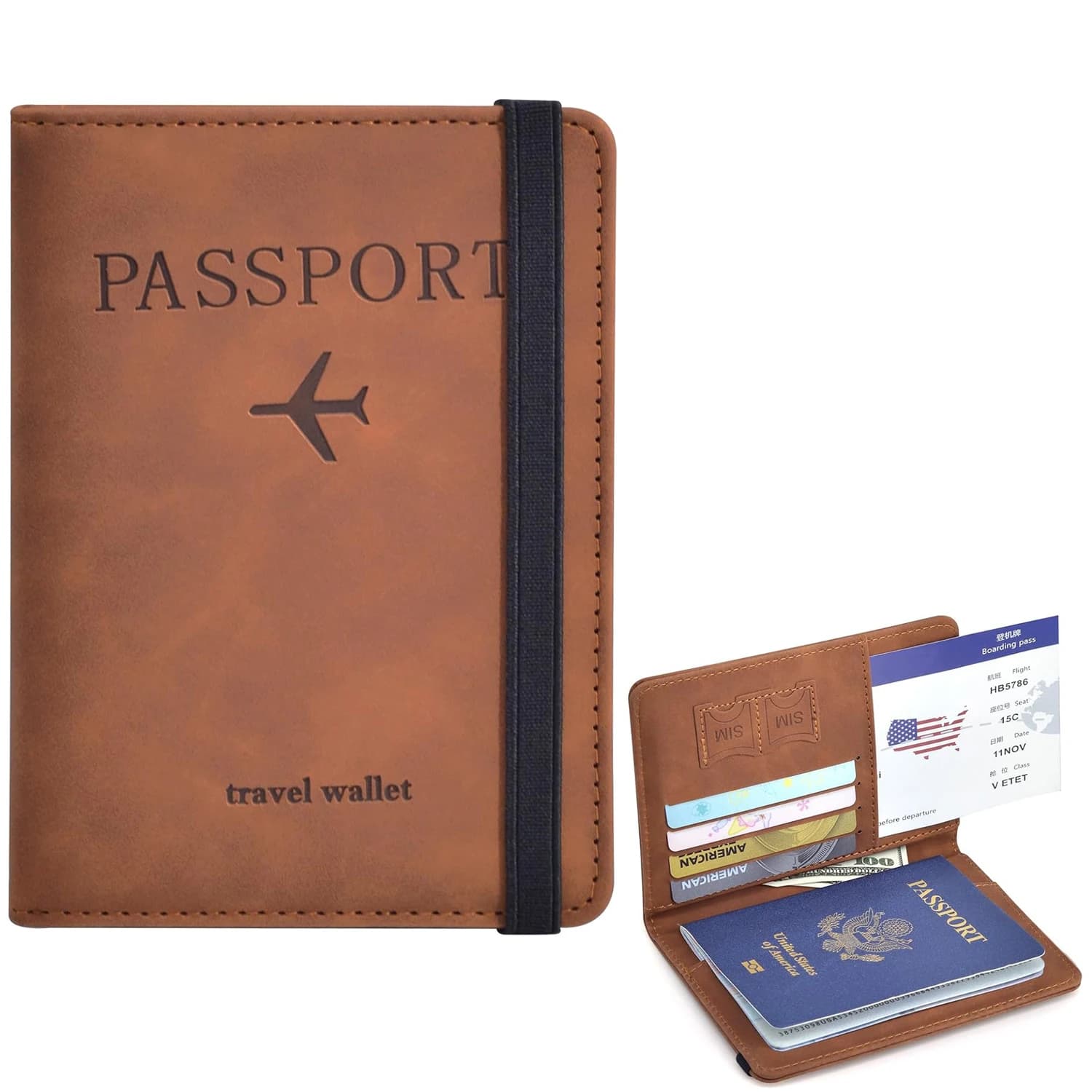 Passport Holder Wallet with RFID Blocking