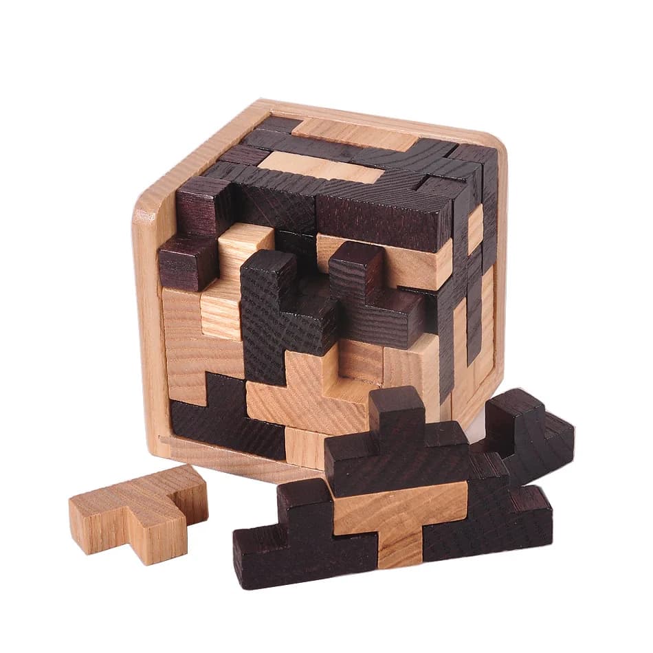 Wooden Brain Teaser Puzzle Set