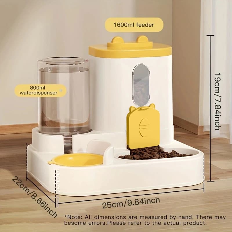 Pet Large-Capacity Feeder Integrated Automatic Water Dispenser Cat Food Bowl Dog Feeding Bowl Cat Bowl Dog Bowl Pet Supplies