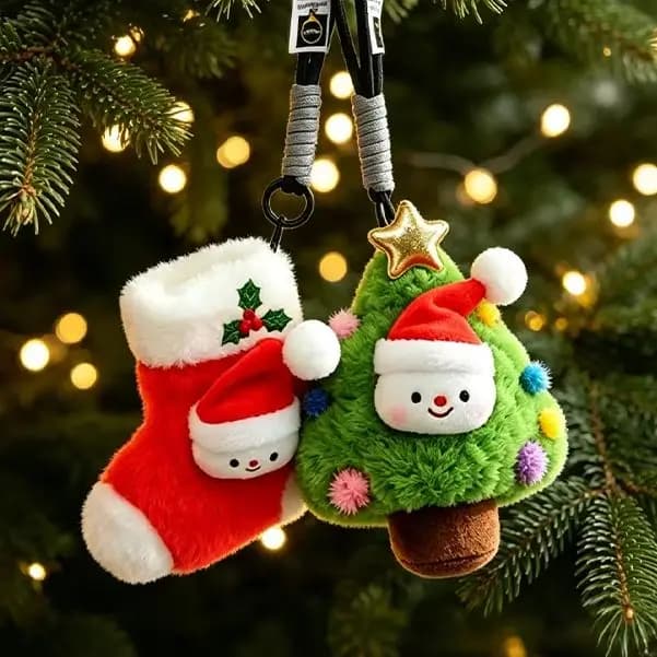Plush Holiday Character Keychains