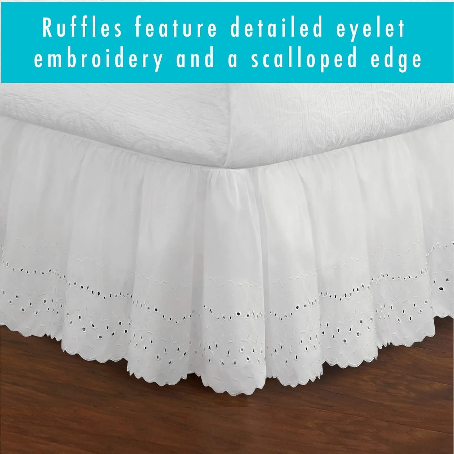 18 Inch Deep Eyelet Ruffle Bed Skirt