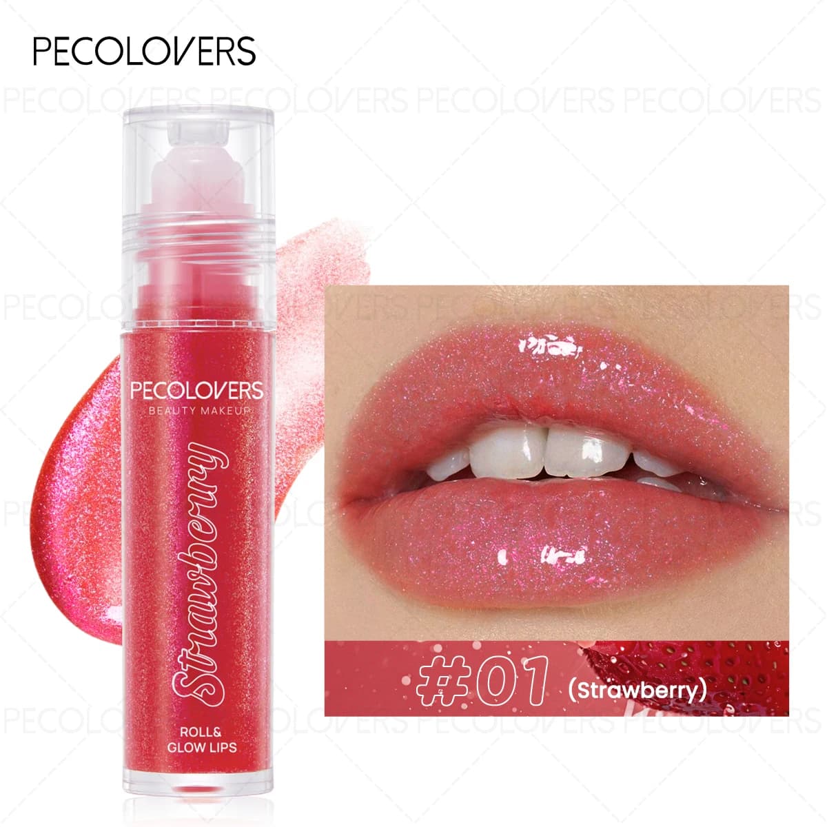 1PC Roll-on Lip Gloss, Lip Gloss with Fine Shimmer, Tinted Lip Balm, Long-lasting Moisturizing Lips, Non-sticky, Lip Cosmetics