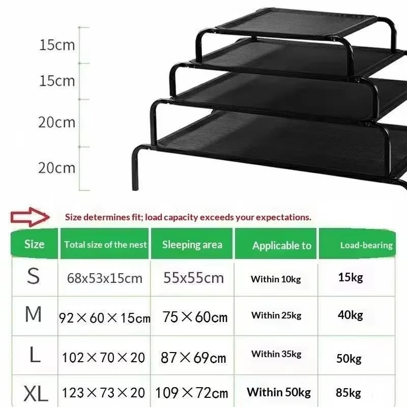 Elevated Breathable Dog Bed