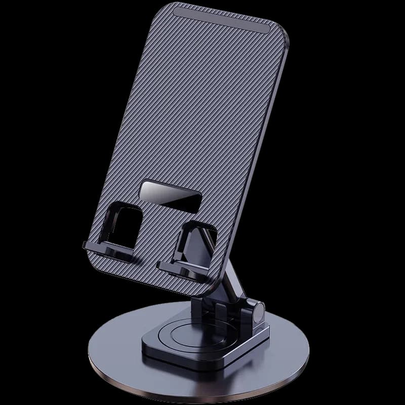 Universal Phone Stand On Desk 360° Rotating Multi-Angle Non-Slip Metal Base Foldable Desktop Holder For iPhone Xiaomi Samsung