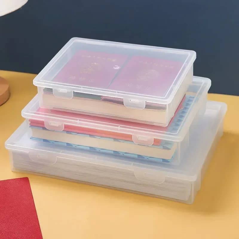 Plastic Document Storage Box with Dust Protection