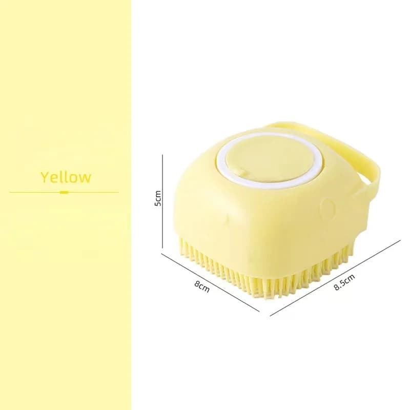 Pet Dog Shampoo Brush 2.7oz 80ml Cat Massage Comb Grooming Scrubber for Bathing Short Hair Soft Silicone Rubber