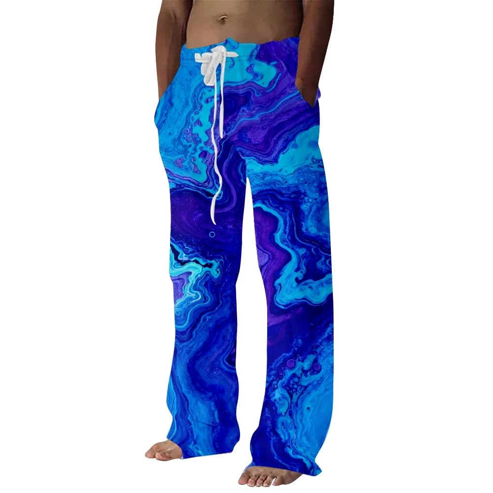 Men's Tie-Dye Wide Leg Lounge Pants