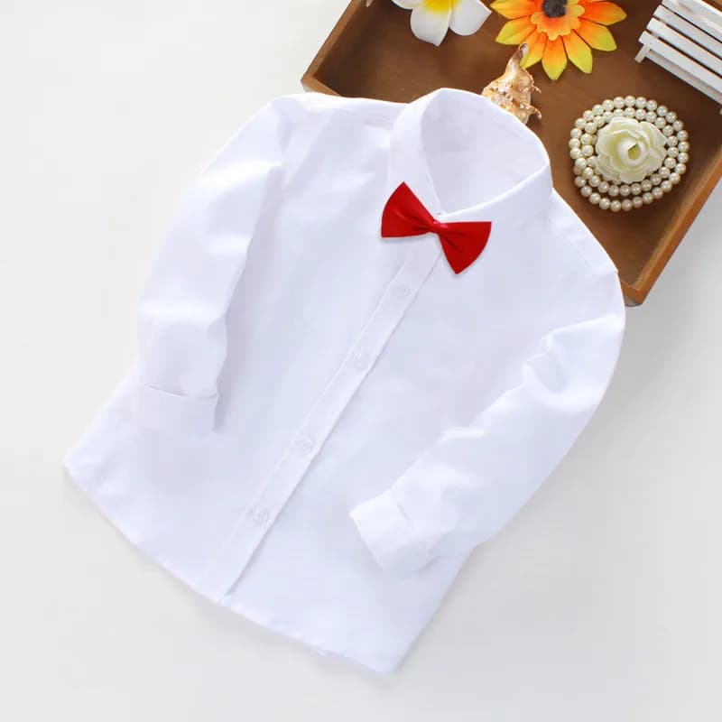 White Cotton Polo Shirt for Boys