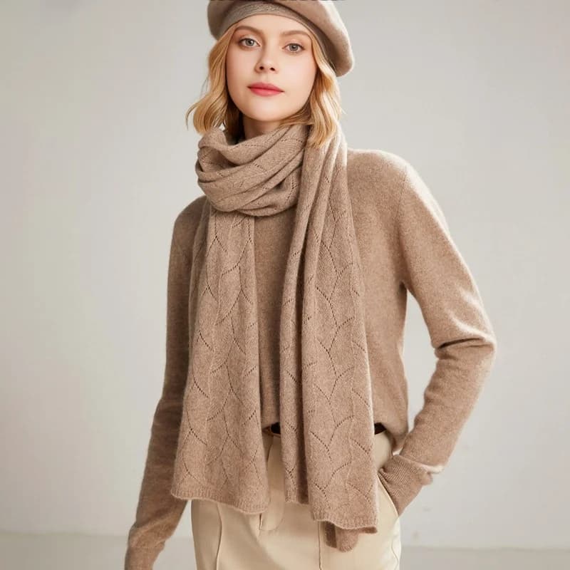 Women's Wool Knit Hollow Out Winter Shawl