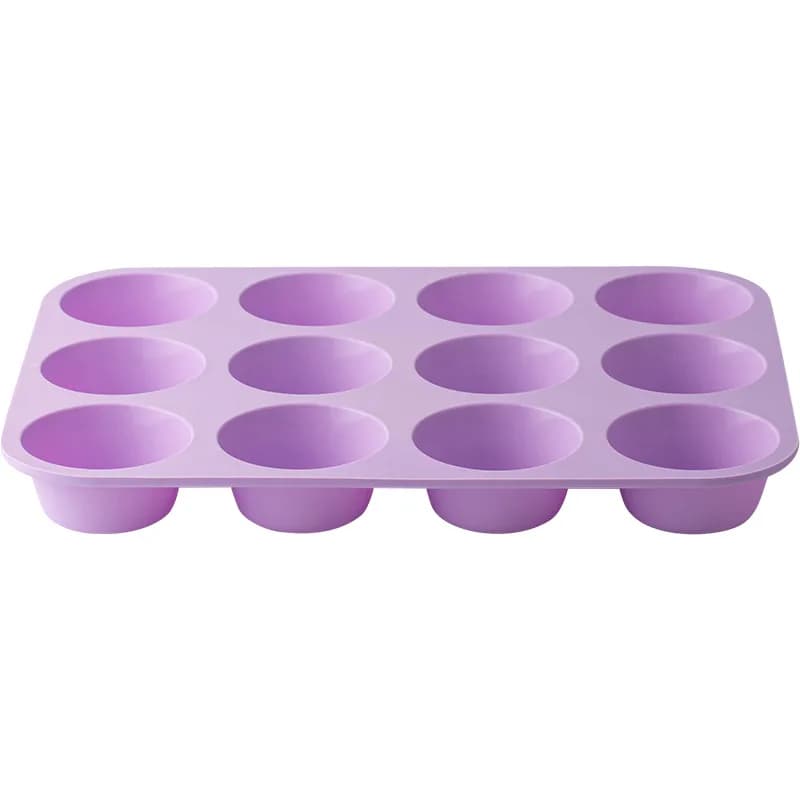 Silicone 12-Hole Baking Mold For Chocolate Cupcakes