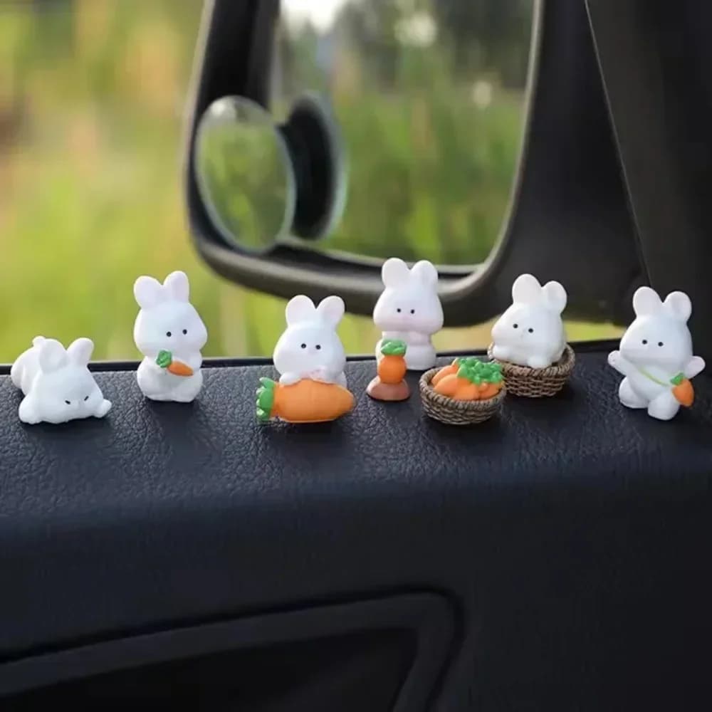 Cute Bunny Car Center Console Decorations