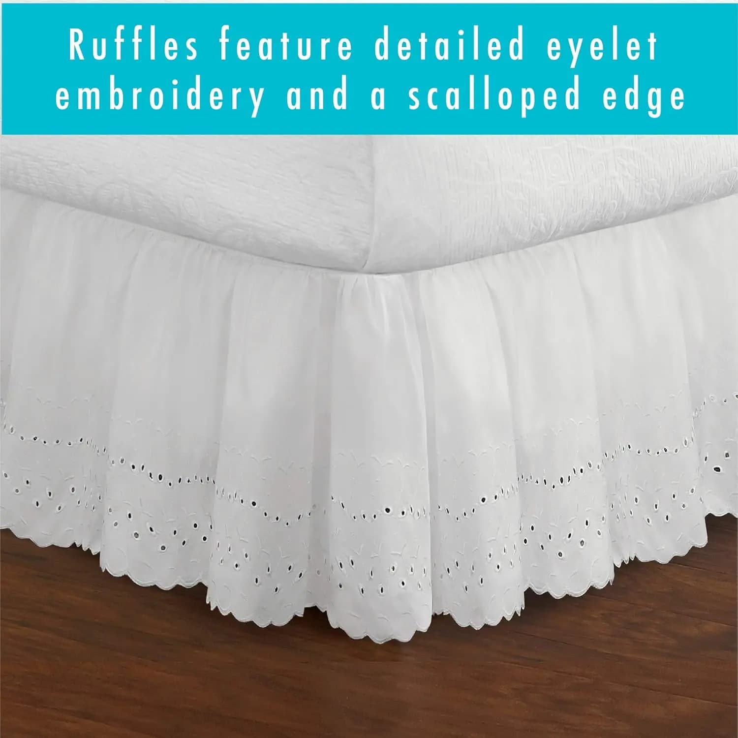 18 Inch Deep Eyelet Ruffle Bed Skirt