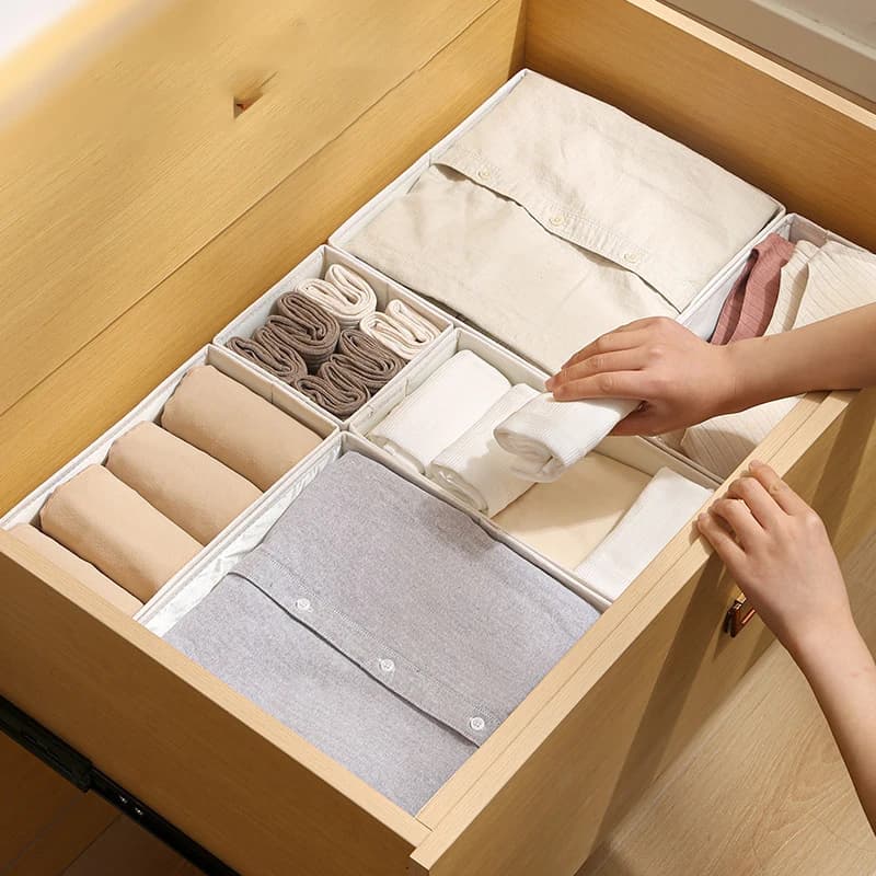 Clothes Organizer Storage Box Underwear Bra Socks Cabinet Drawer Organizer T-Shirt Storage Basket Wardrobe Storage Organizers