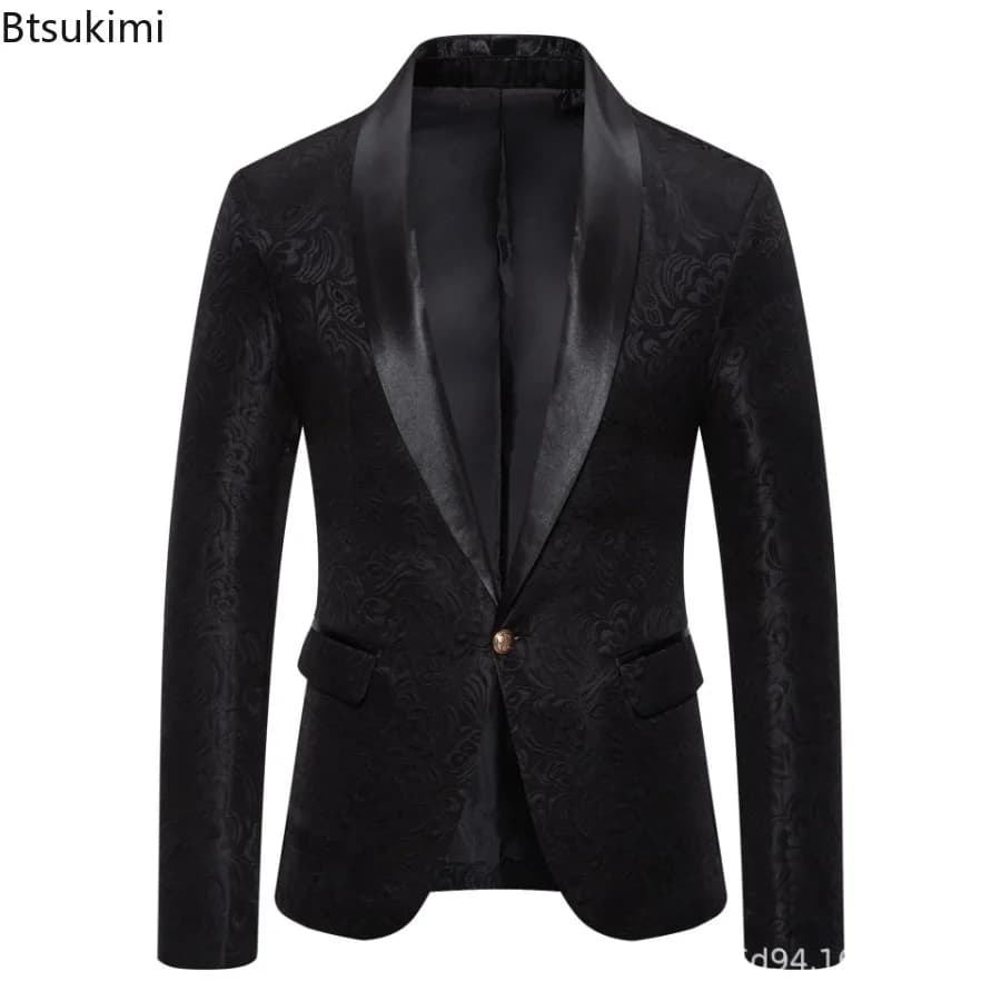 Men's Slim Fit Jacquard Suit Jacket