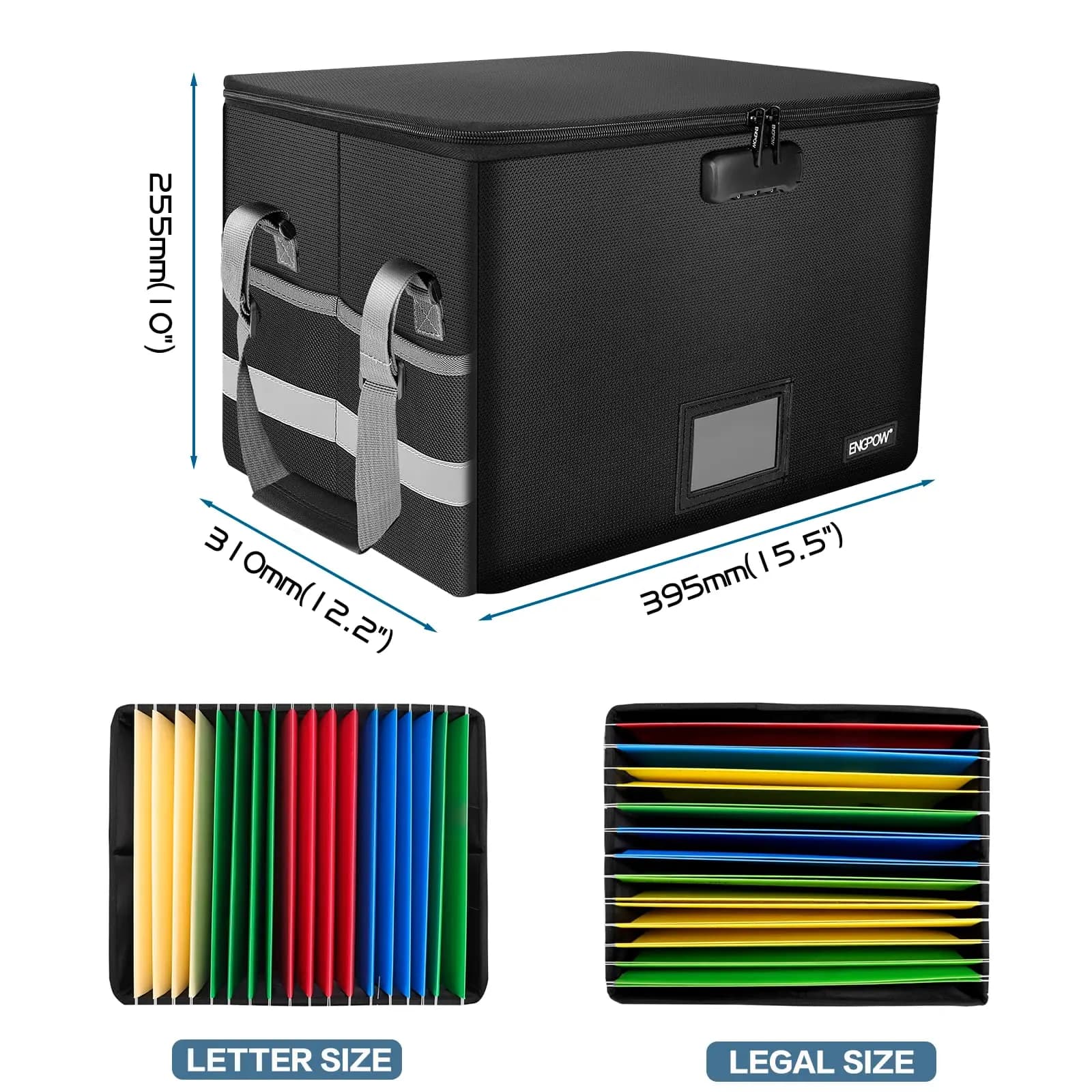 Fireproof File Box with Lock and Handle