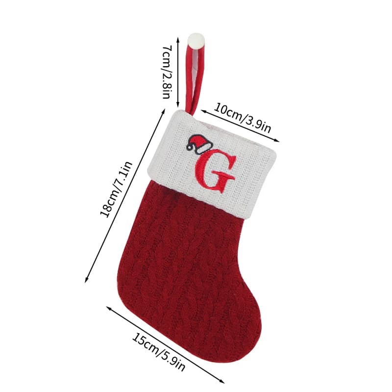 Christmas Stocking with Snowflake Embroidered Design