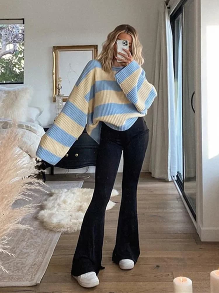 Black High-Waisted Flare Pants for Women