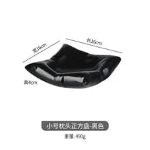 Ceramic Square Dinner Plate Black White