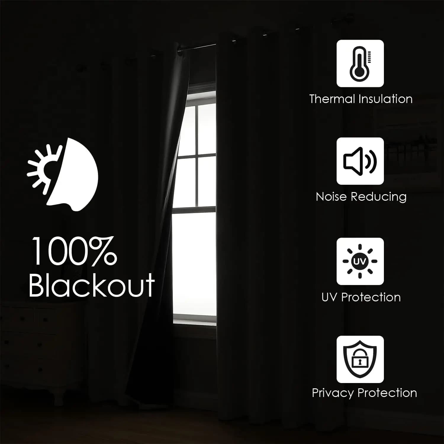 Blackout Curtains Eyelet Thermal Insulated