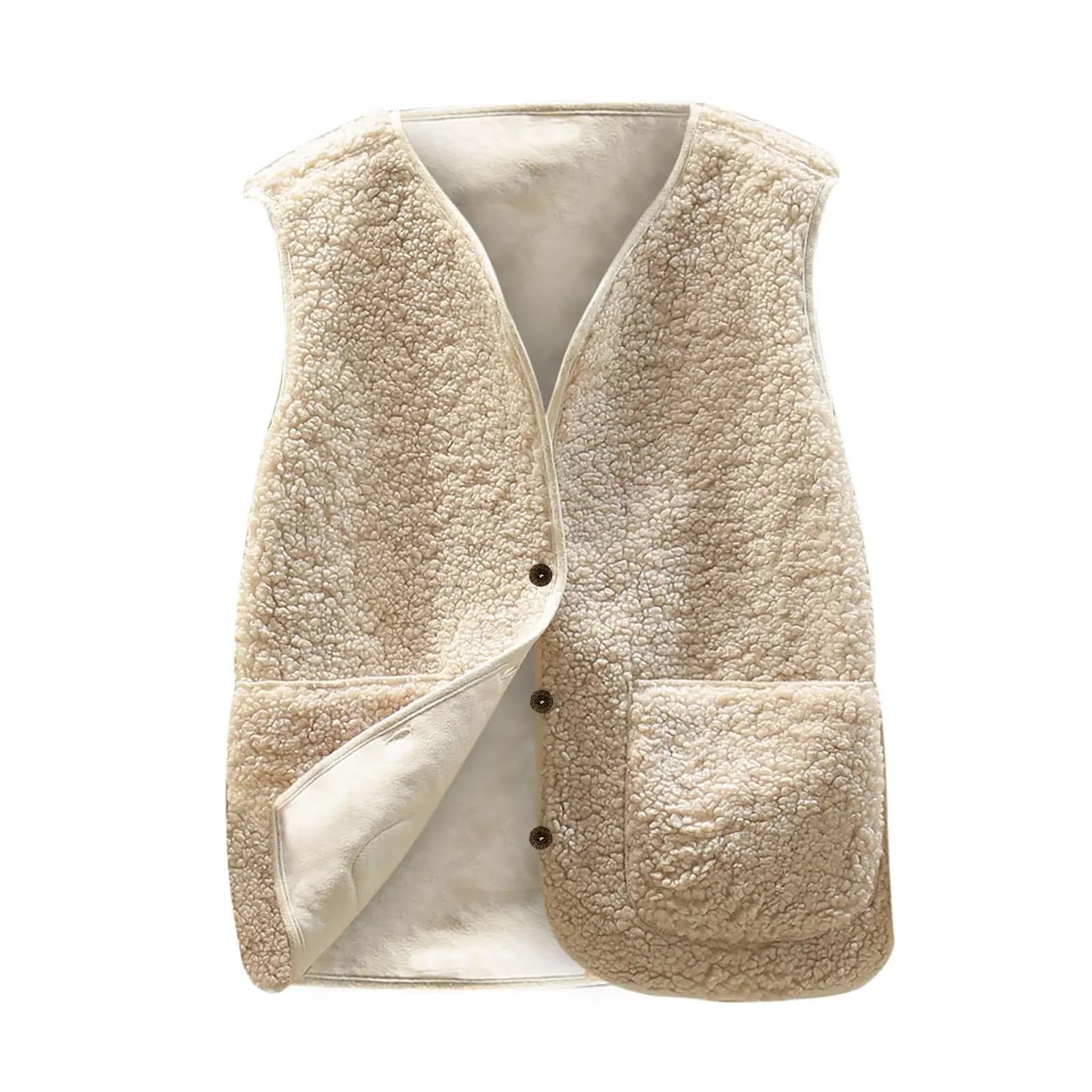 Women's Teddy Fleece Button Vest