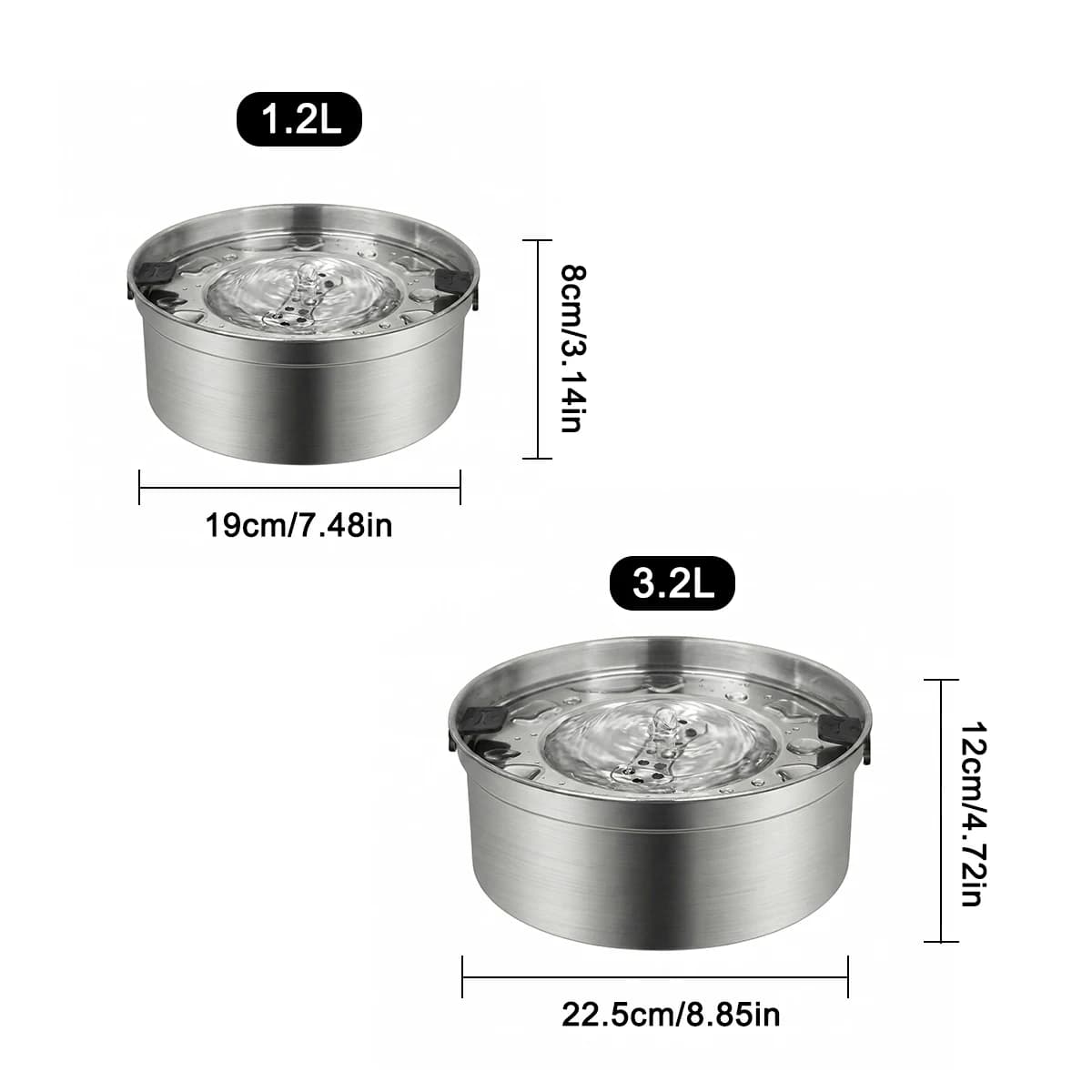 Stainless Steel Slow Pet Water Bowl