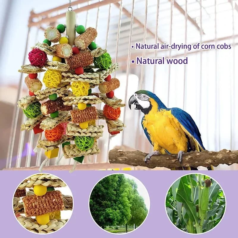 Wooden Parrot Swing Perch Playground