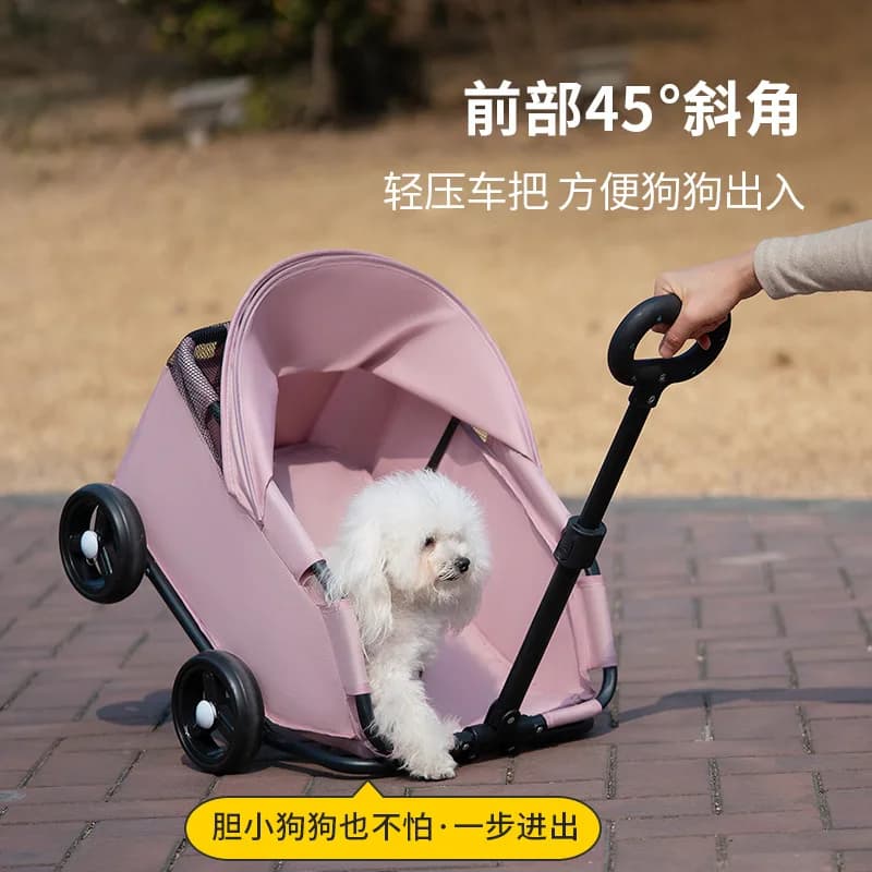 Folding Dog Stroller with Sun Cover