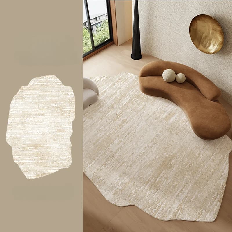 Irregular Shapes Plush Bedroom Rug