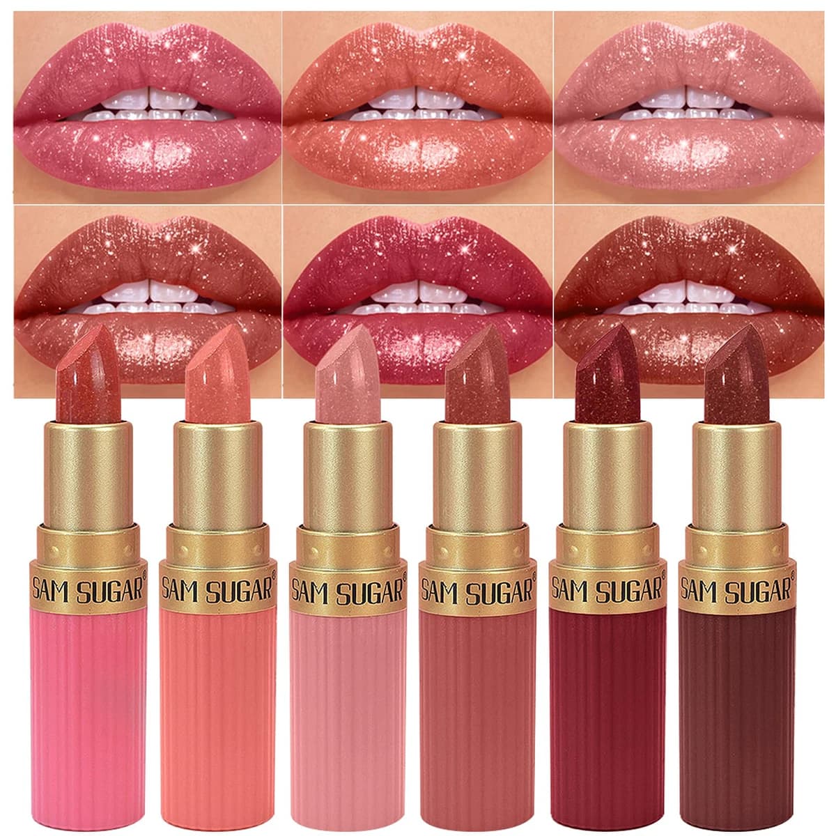 Glitter Lipstick in Nude Pink