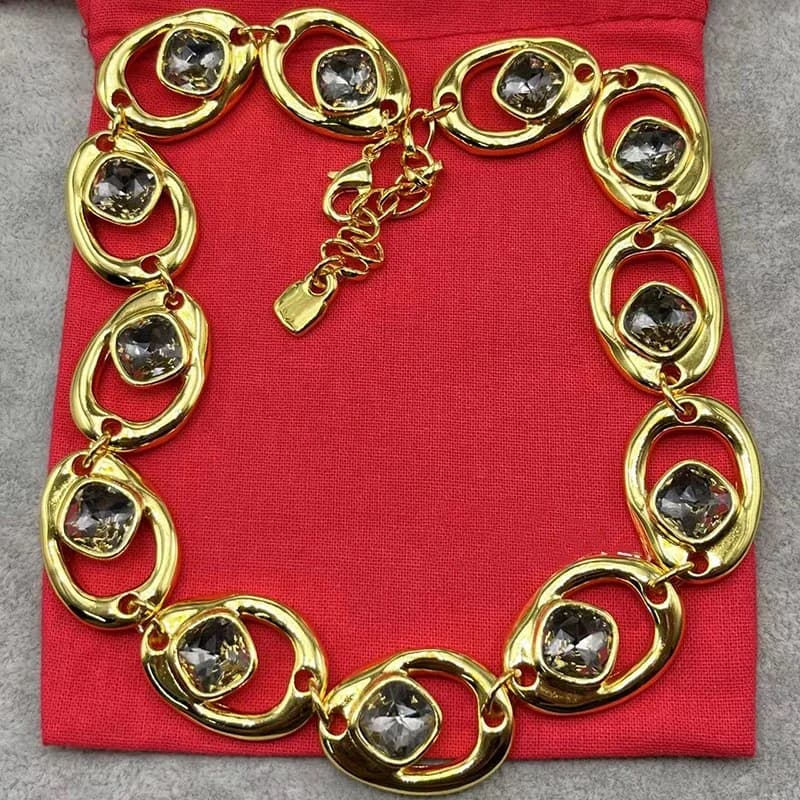 Crystal Pendant Necklace and Bracelet Set