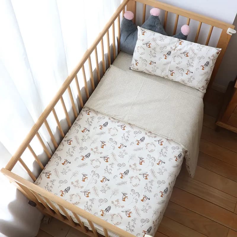 Baby Crib Bedding Set Cotton Bed Linens 3 Piece