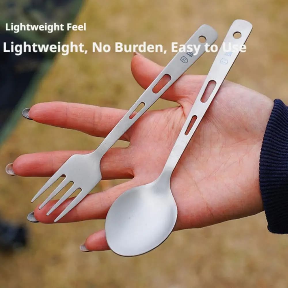 Titanium Travel Utensil Set with Storage Case