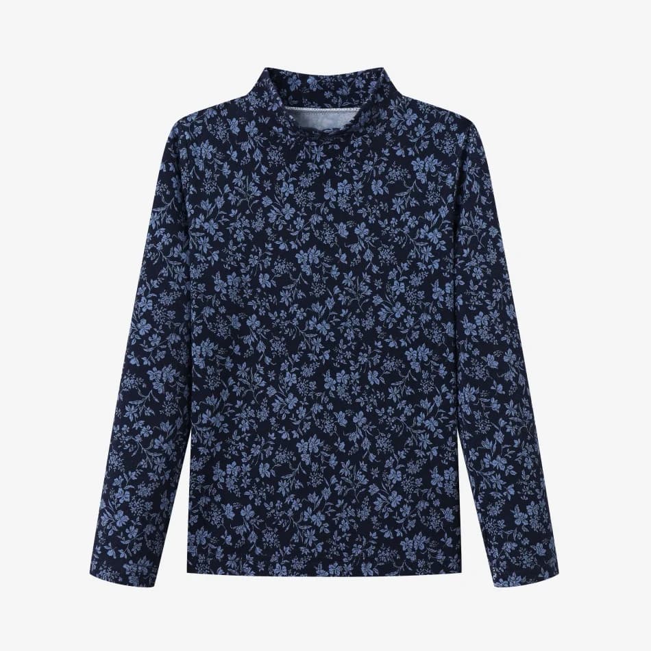 Navy Denim Varsity Embroidery Sweatshirt