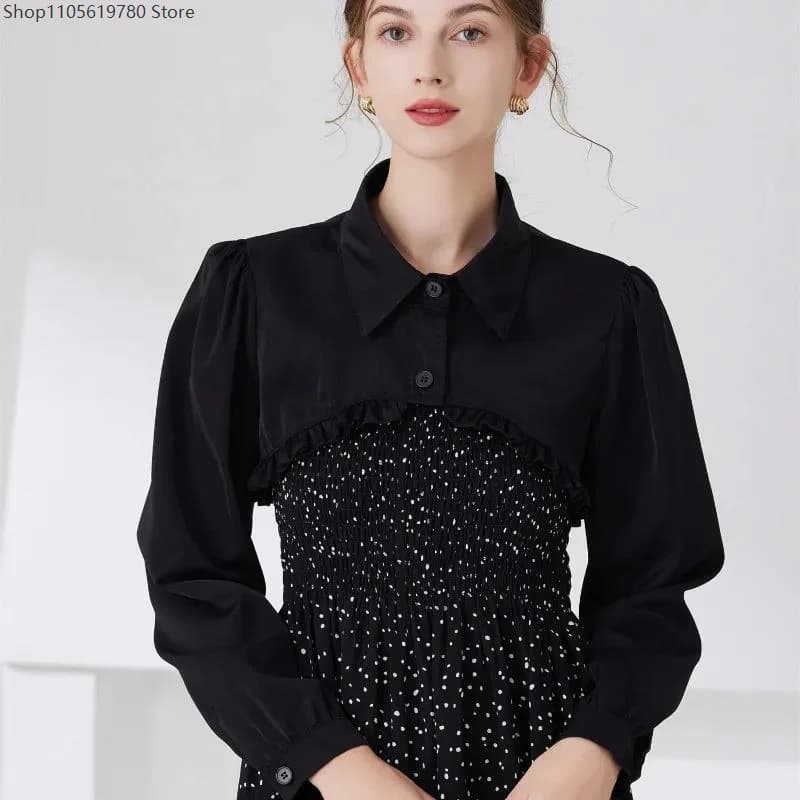 Ruffle Long Sleeve Bolero Crop Top