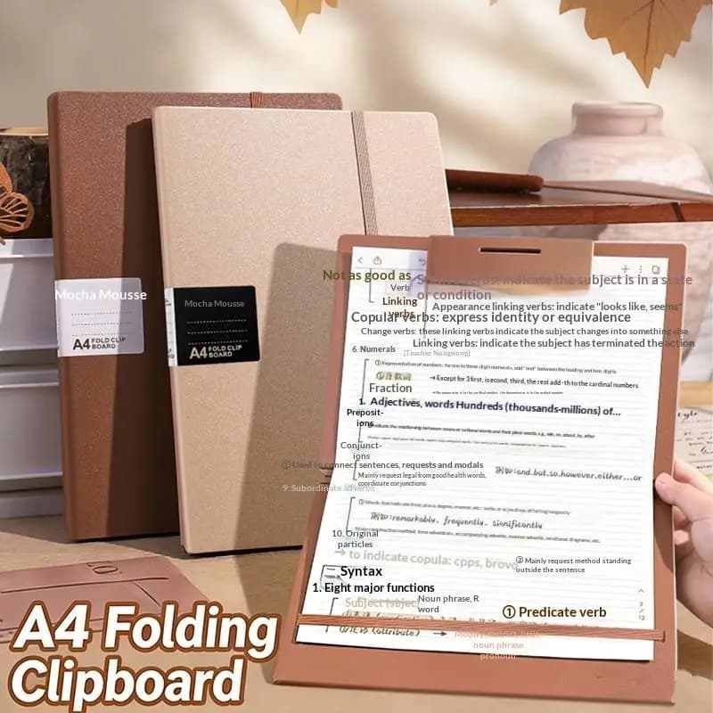 Foldable A4 Document Organizer with Metal Clip
