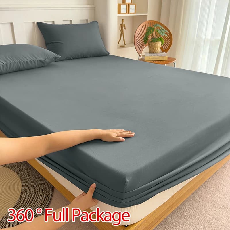 Fitted Bed Sheet With Elastic Band Solid Color