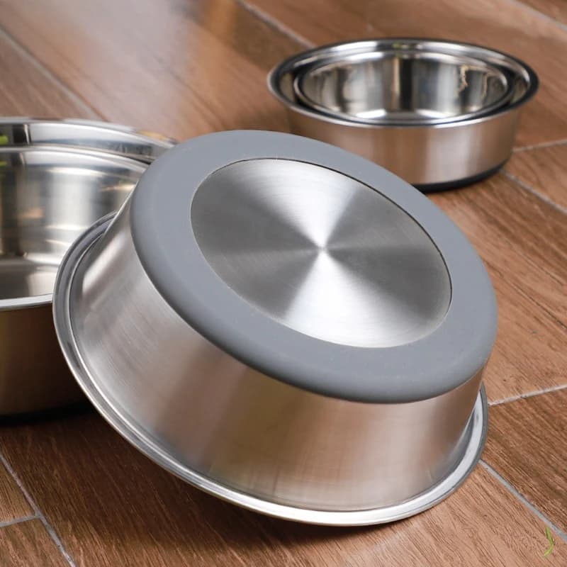 Stainless Steel Pet Bowl with Silicone Base