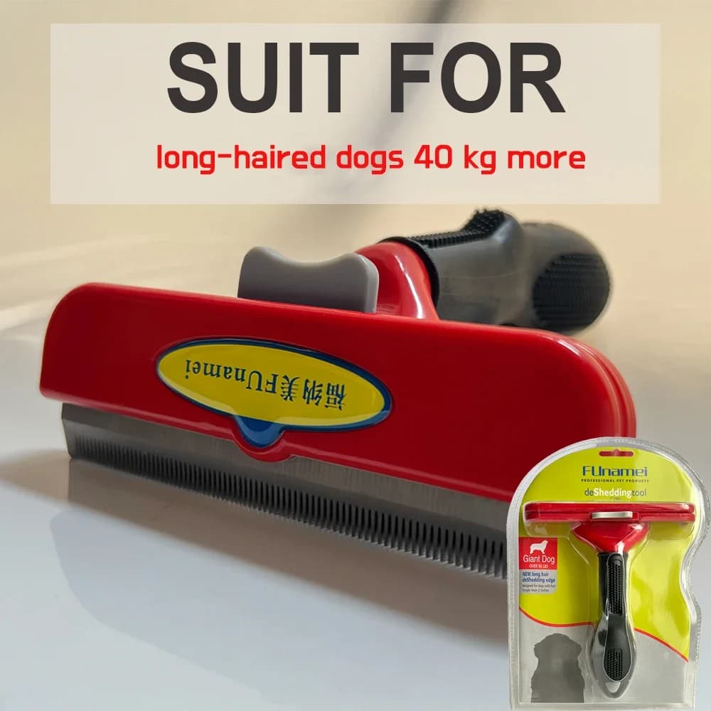 Pet Deshedding Brush with Curved Edge