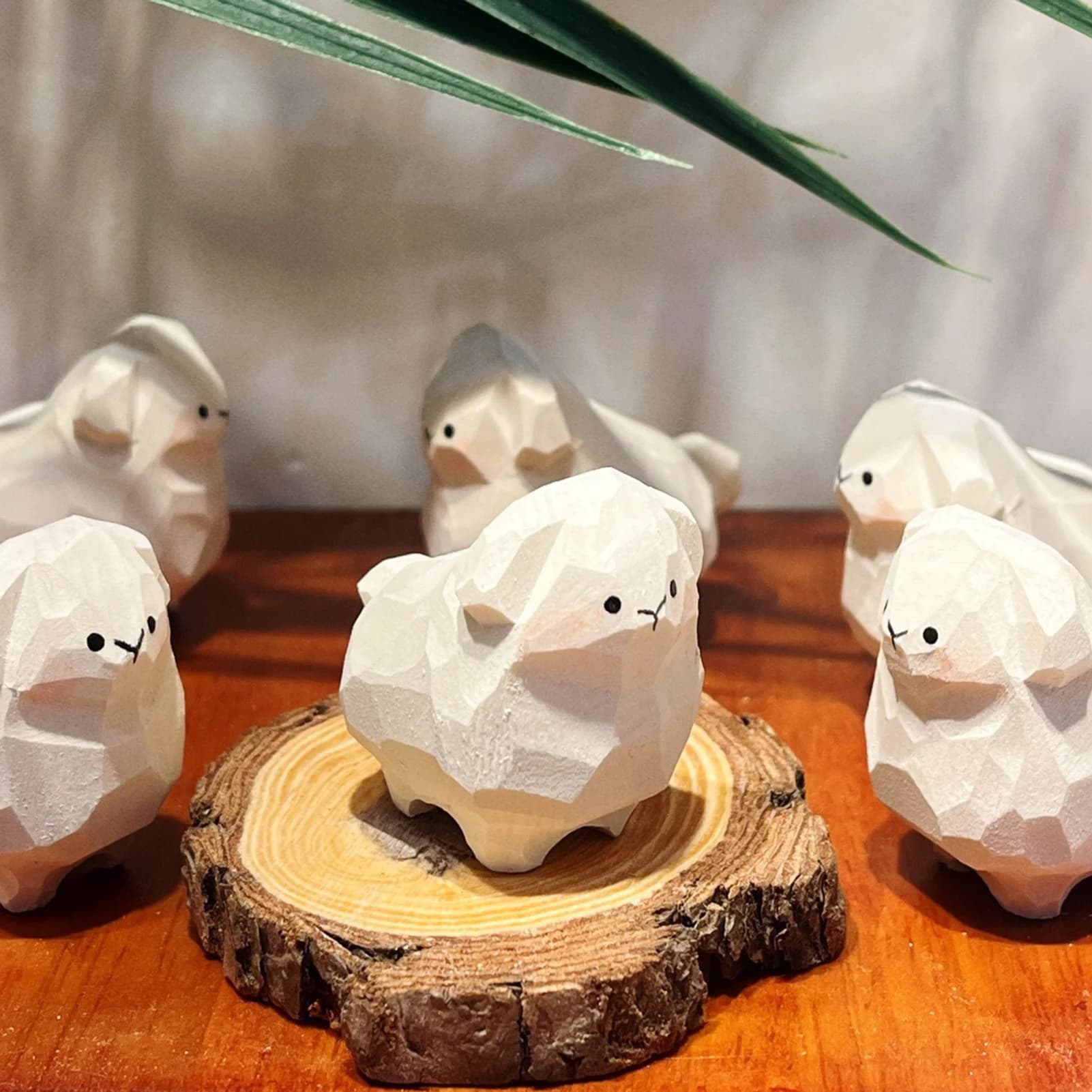 Handmade Wooden Sheep Ornament