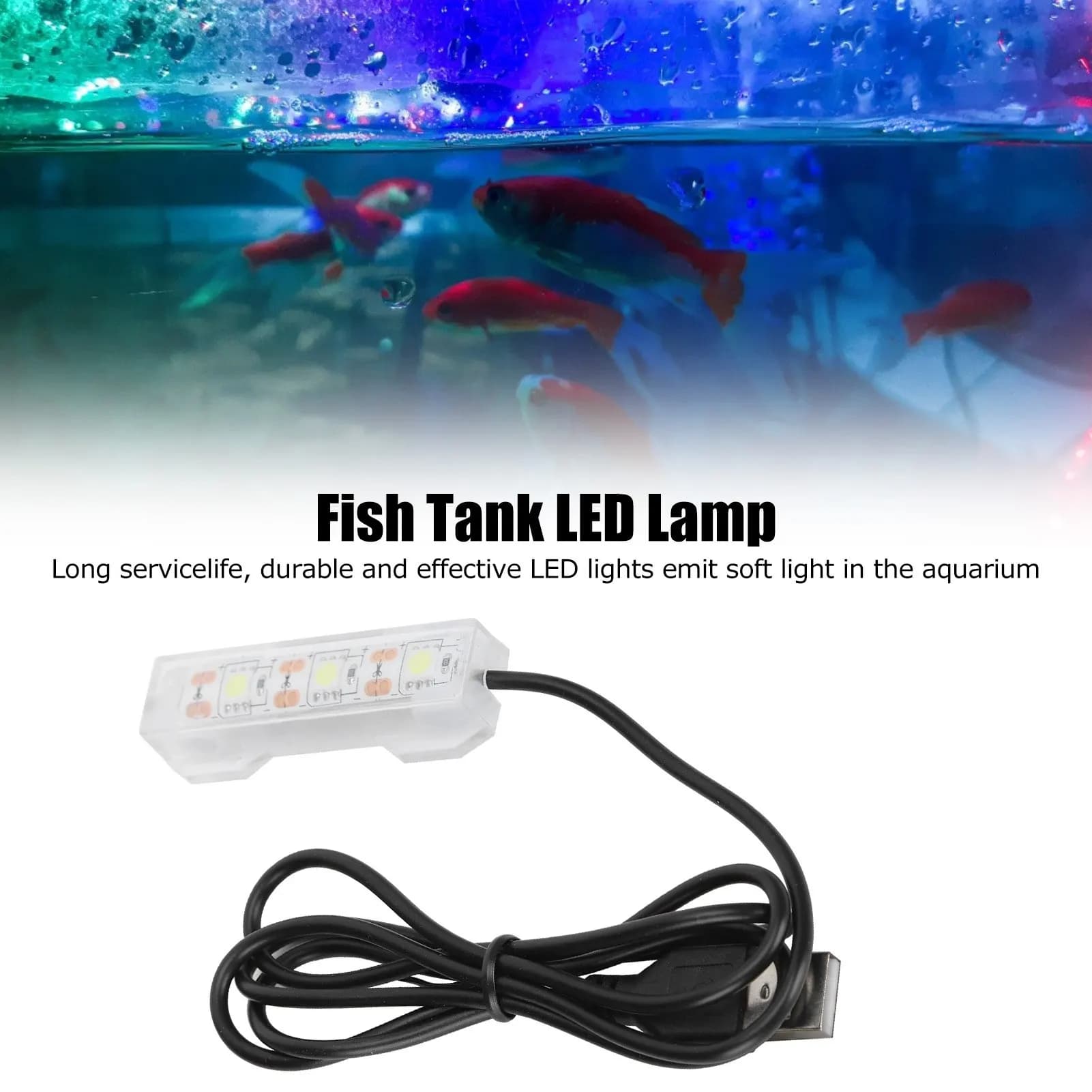 Aquarium Decoration Light Aquarium USB Light Small Aquarium Water Plant Light Desktop Fish  Mini Decoration Soft LED Lamp